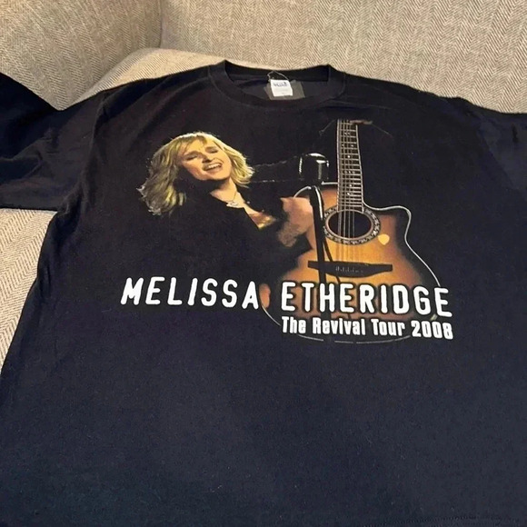 2008 Melissa Etheridge Revival Tour concert t-shirt black short sleeve XL anvil - Picture 1 of 5